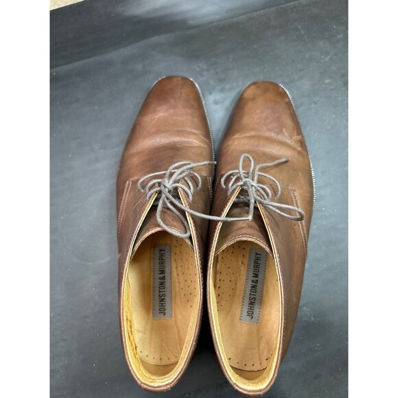 Johnston & Murphy Mens Brown Leather Chukka Boots 10.5 Dress Shoes